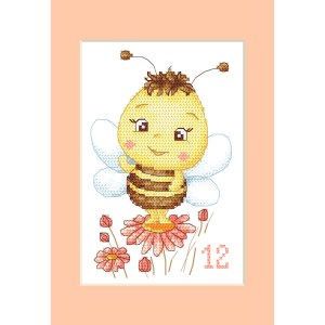 ZU 10883 Cross stitch kit - Card - Bee with on a flower