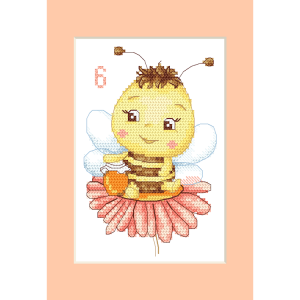 ZU 10882 Cross stitch kit - Card - Bee with honey