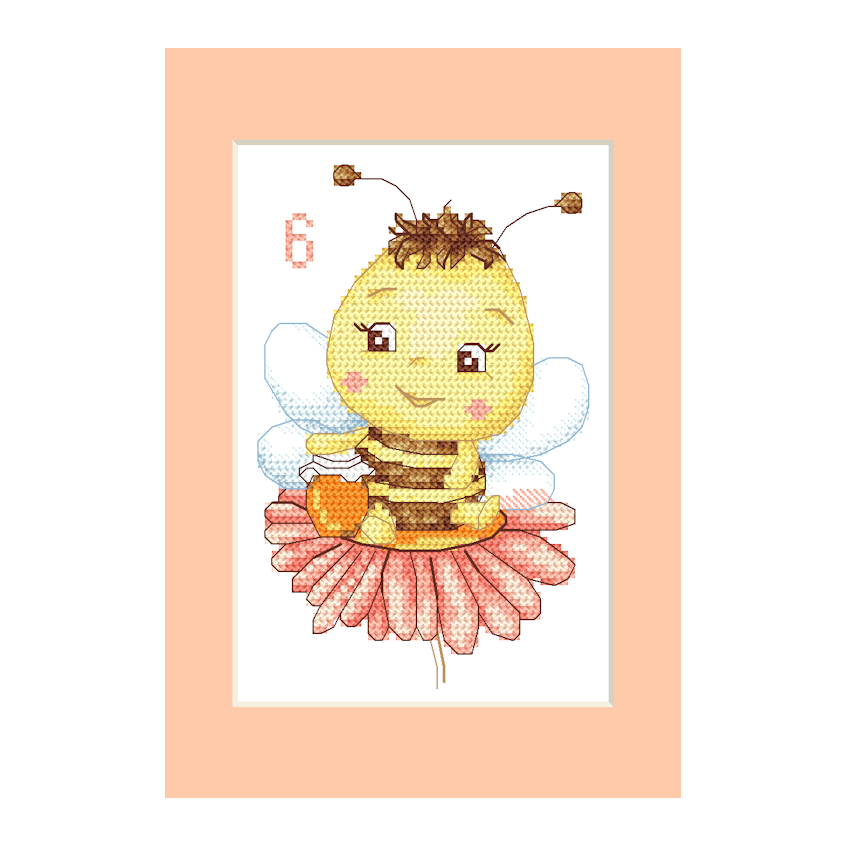 Cross stitch pattern for a phone - Card - Bee with honey