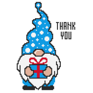 S 11017 Cross stitch pattern for a phone - Gnome with a gift