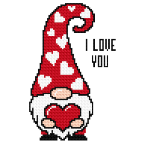 ZN 11015 Cross stitch tapestry kit - Gnome with a heart
