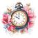 Cross stitch pattern for a phone - Vintage magnolia clock