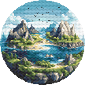 S 10891 Cross stitch pattern for a phone - Picturesque islands