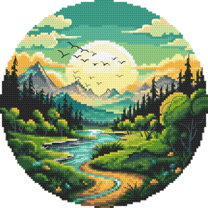 S 10889 Cross stitch pattern for a phone - Picturesque valley