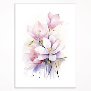 0100PL Poster - Watercolour magnolia II