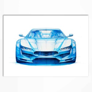 0119PL Plakát - Modré auto