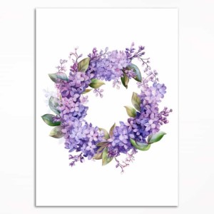0064PL Poster - Wreath with lilacs