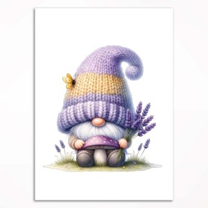 0178PL Poster - Gnome with lavender II