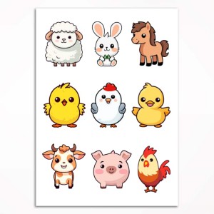 0111PL Poster - Farm animals