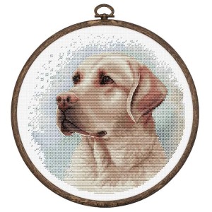 LS BC211 Cross stitch kit with embroidery hoop - The Labrador