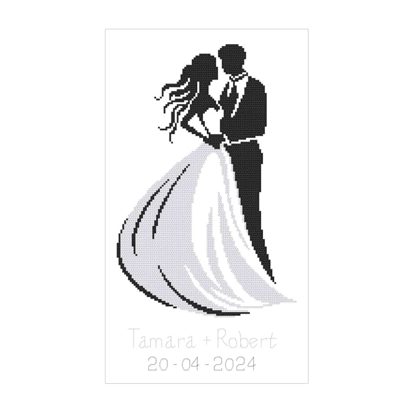 Cross stitch pattern for a phone - To commemorate your wedding