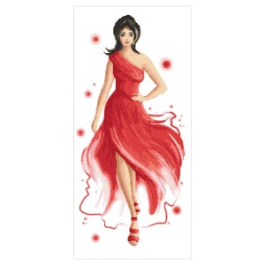 Z 10565 Cross stitch kit - Lady in red