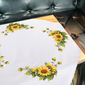 W 11030 Cross stitch pattern PDF - Vintage sunflower tablecloth