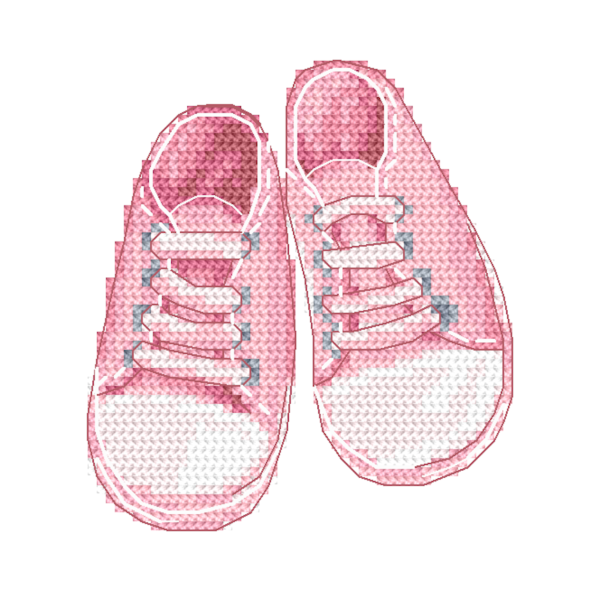 Cross stitch pattern for a phone - Little shoes - Baby girl
