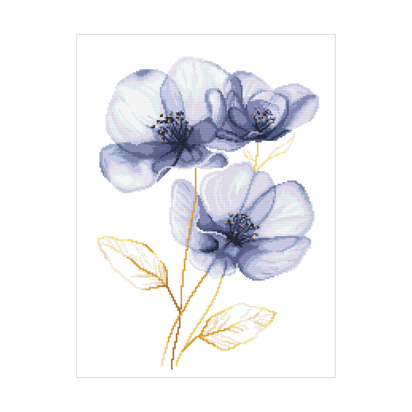 Cross stitch pattern for a phone - Ethereal flowers