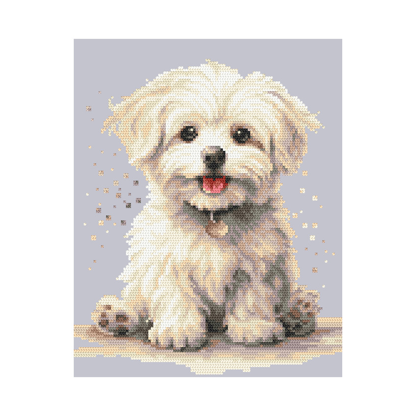 Cross stitch pattern for a phone - Little Maltese
