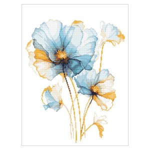 W 10899 Cross stitch pattern PDF - Blue flowers I