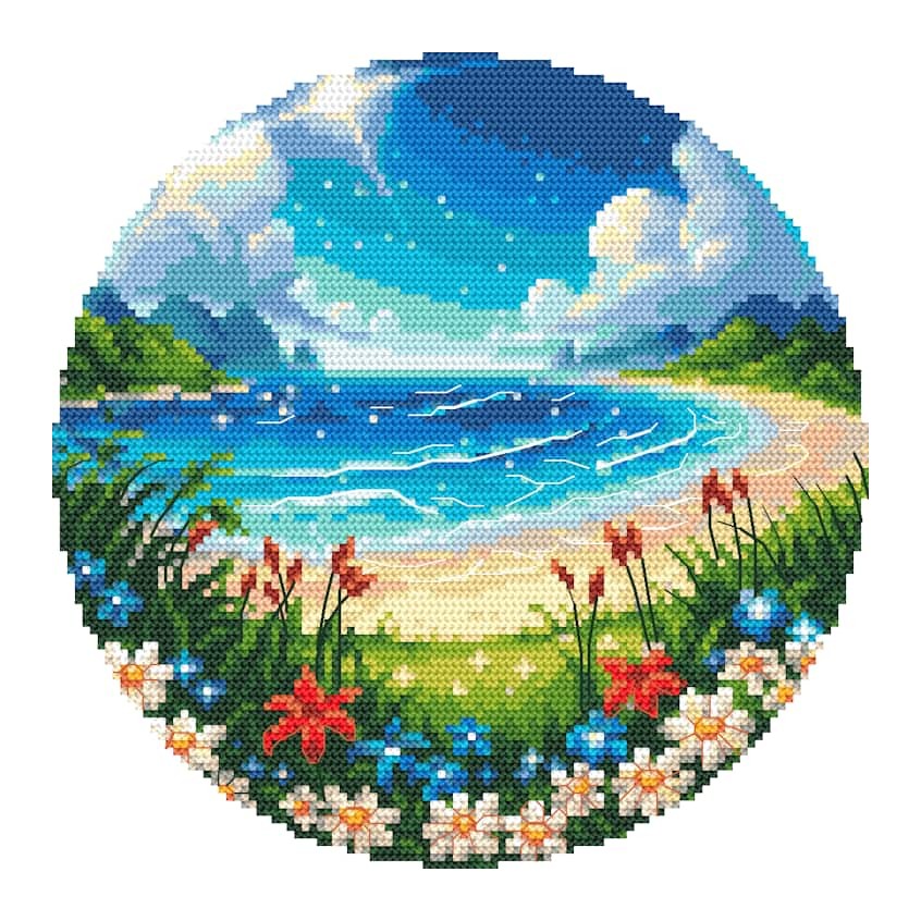 Cross stitch pattern for a phone - Picturesque sea