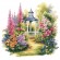 Cross stitch pattern for a phone - Flowery gazebo