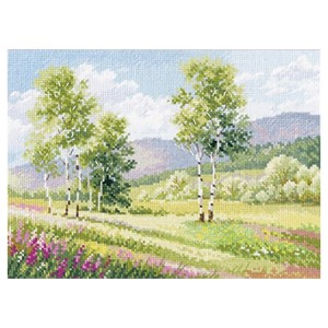 ALI 3-35 Cross stitch kit - Native spaces. Birch trees