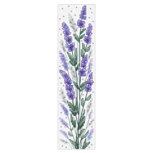 W 11038 Cross stitch pattern PDF - Bookmark with lavender