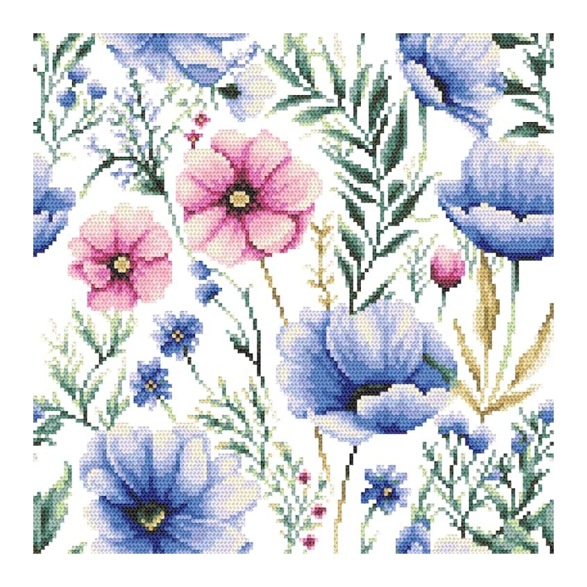 Cross stitch pattern for a phone - Repeatable pattern - Flowers I