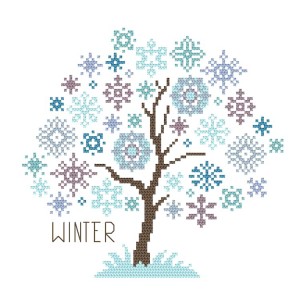 GC 10914 Cross stitch pattern on paper - Seasonal tree - Winter