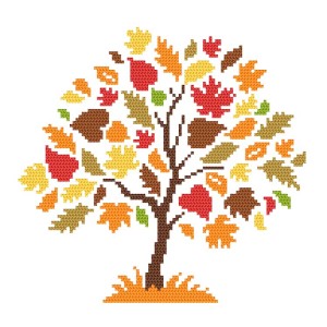 ZK 10913 Kit with beads - Seasonal tree - Autumn