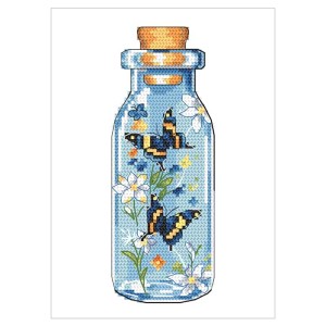 W 10906 Cross stitch pattern PDF - Butterflies in a bottle
