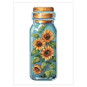 S 10908 Cross stitch pattern for a phone - Sunflowers in a bottle