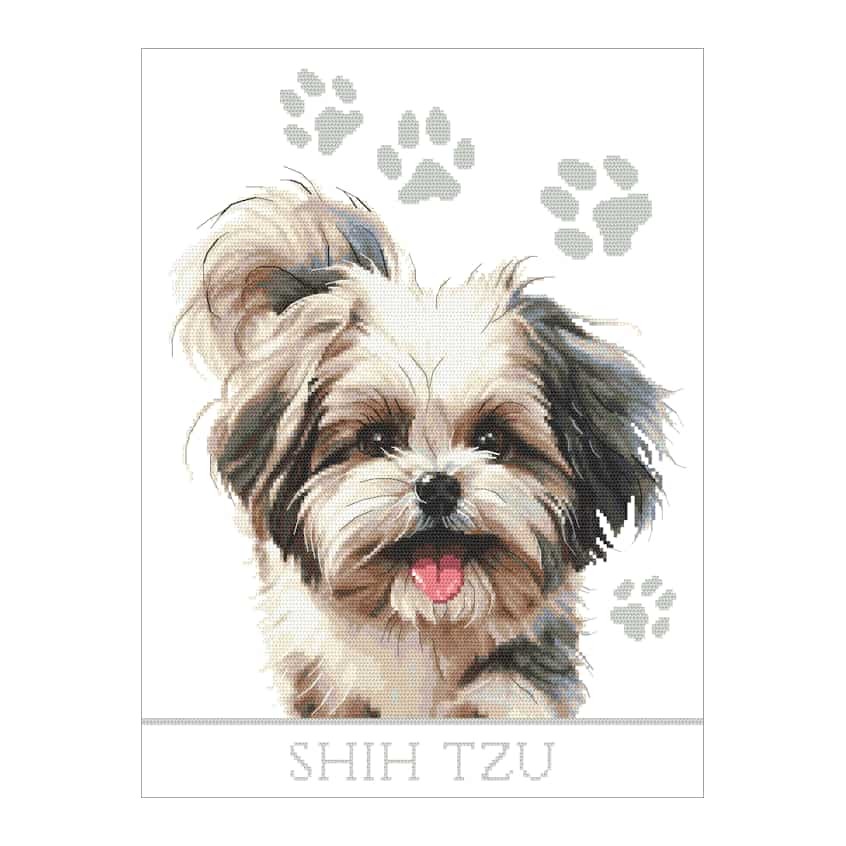 Cross stitch pattern for a phone - Dog - Shih tzu