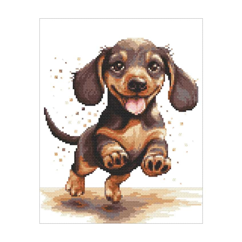 Cross stitch pattern for a phone - Little dachshund