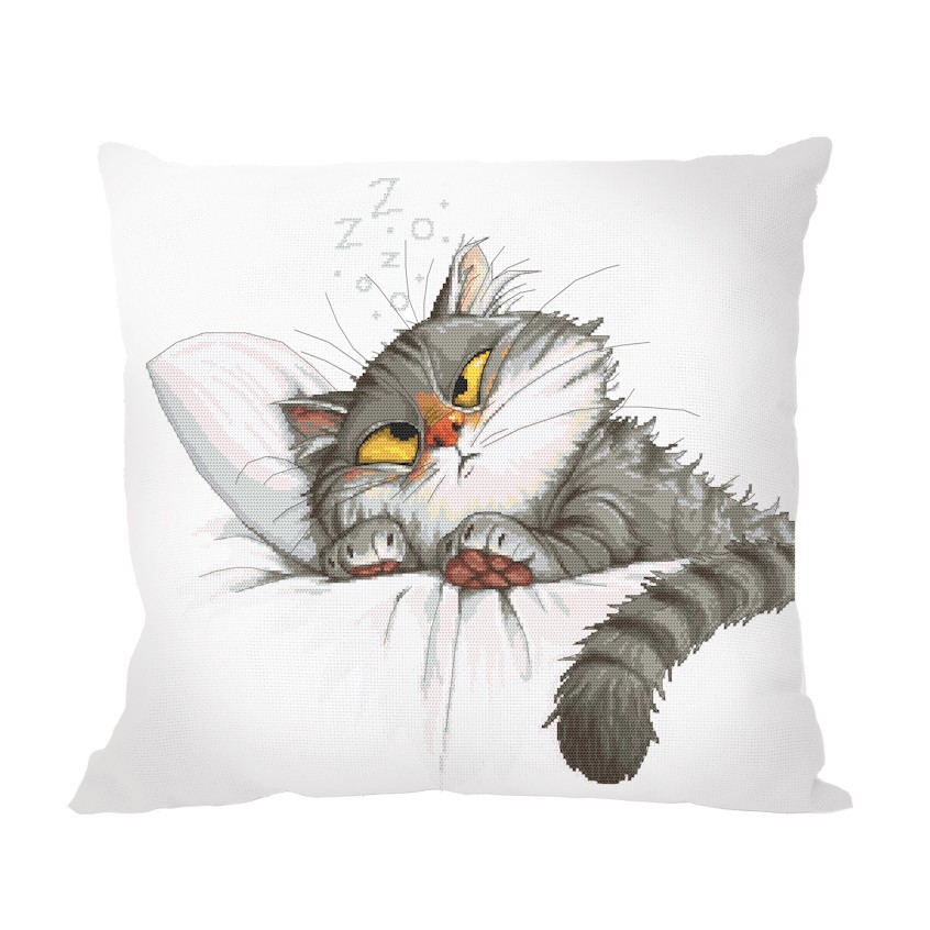 Cross stitch pattern for a phone - Cushion - What do cats dream about?