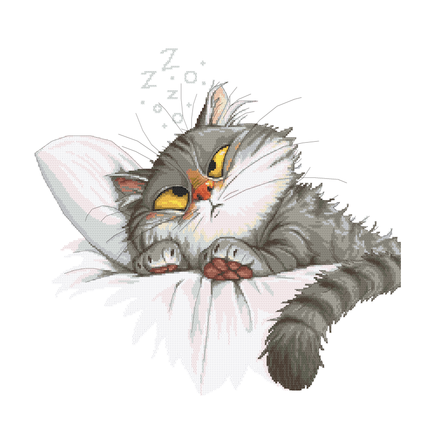 Cross stitch pattern for a phone - What do cats dream about?