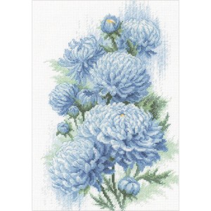 RIO 2140 Cross stitch kit with mouline - Delicate chrysanthemums