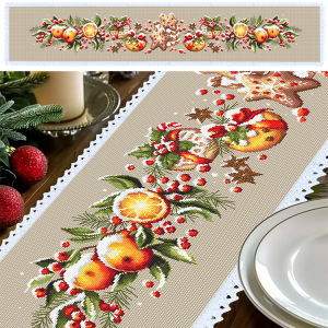 GU 10569 Cross stitch pattern on paper - Long table runner with holiday treats