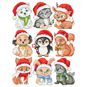 ZU 10921 Cross stitch kit - Pendants - Christmas animals