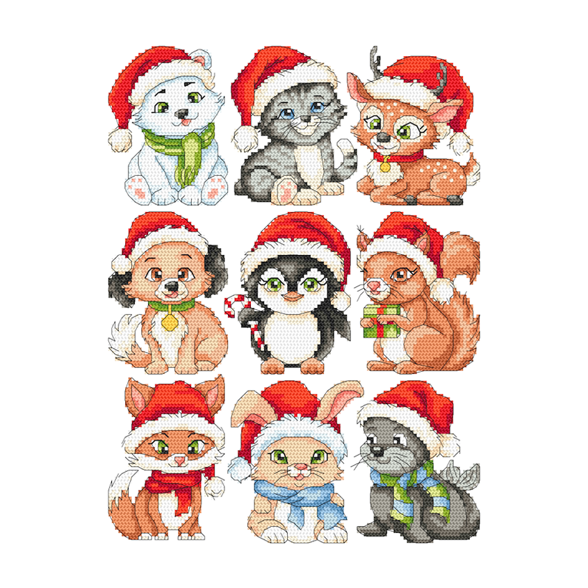 Cross stitch pattern for a phone - Pendants - Christmas animals