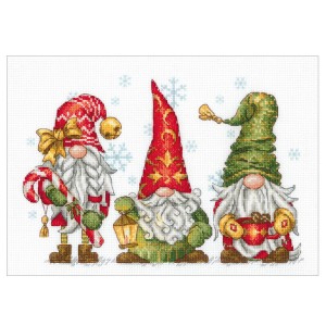 RIO 2234 Cross stitch kit with yarn - Jolly gnomes