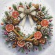 NCP 2314 Cross stitch kit with printed background - Christmas wreath