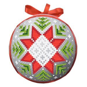W 11047 Cross stitch pattern PDF - Christmas ball with a star III