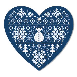 ZI 11050 Cross stitch kit with mouline and beads - Christmas heart III
