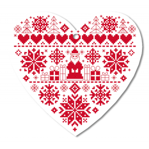 W 11049 Cross stitch pattern PDF - Christmas heart II