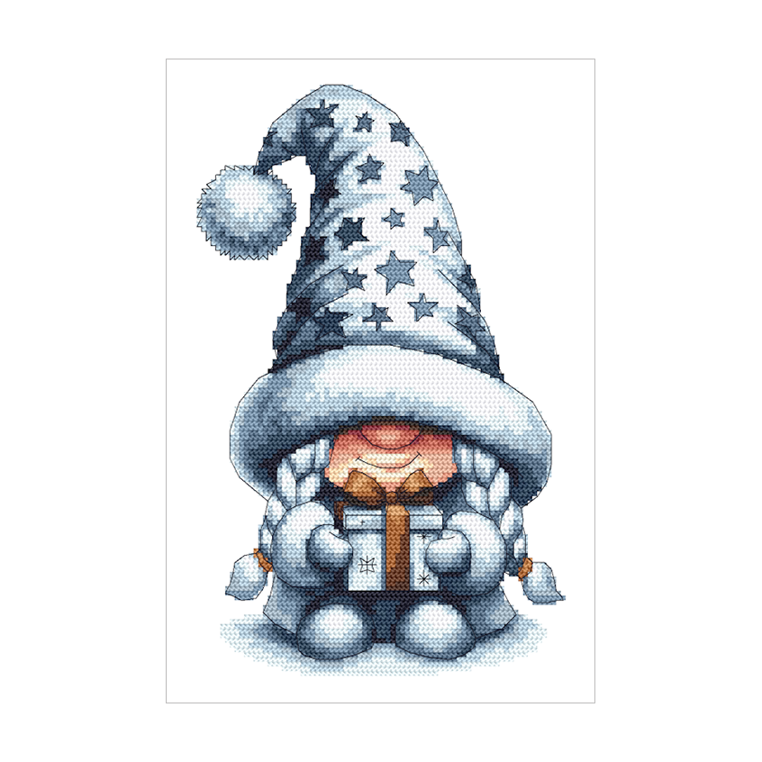 Cross stitch pattern for a phone - Snow lady gnome