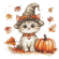 Cross stitch pattern for a phone - Halloween kitty