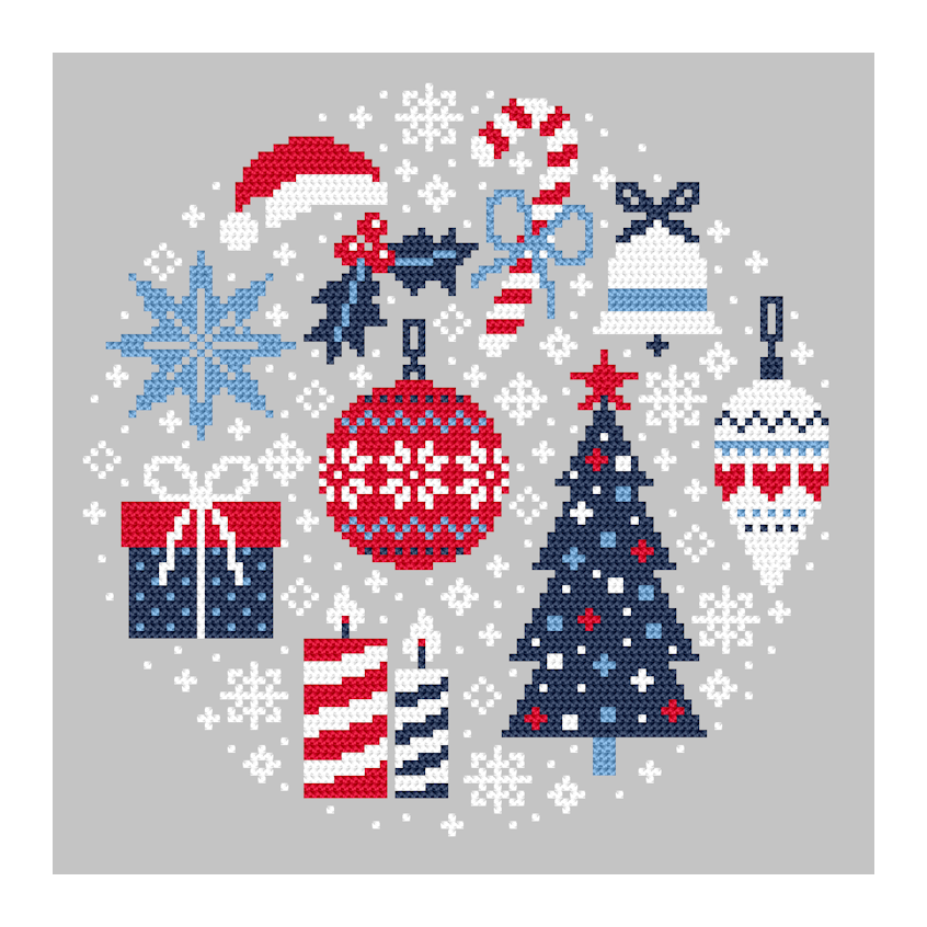 Cross stitch pattern for a phone - Christmas sampler