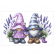 Cross stitch pattern for a phone - Lavender gnomes