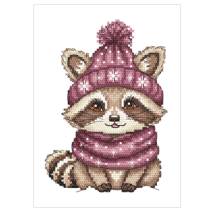 Z 10936 Cross stitch kit - Winter raccoon