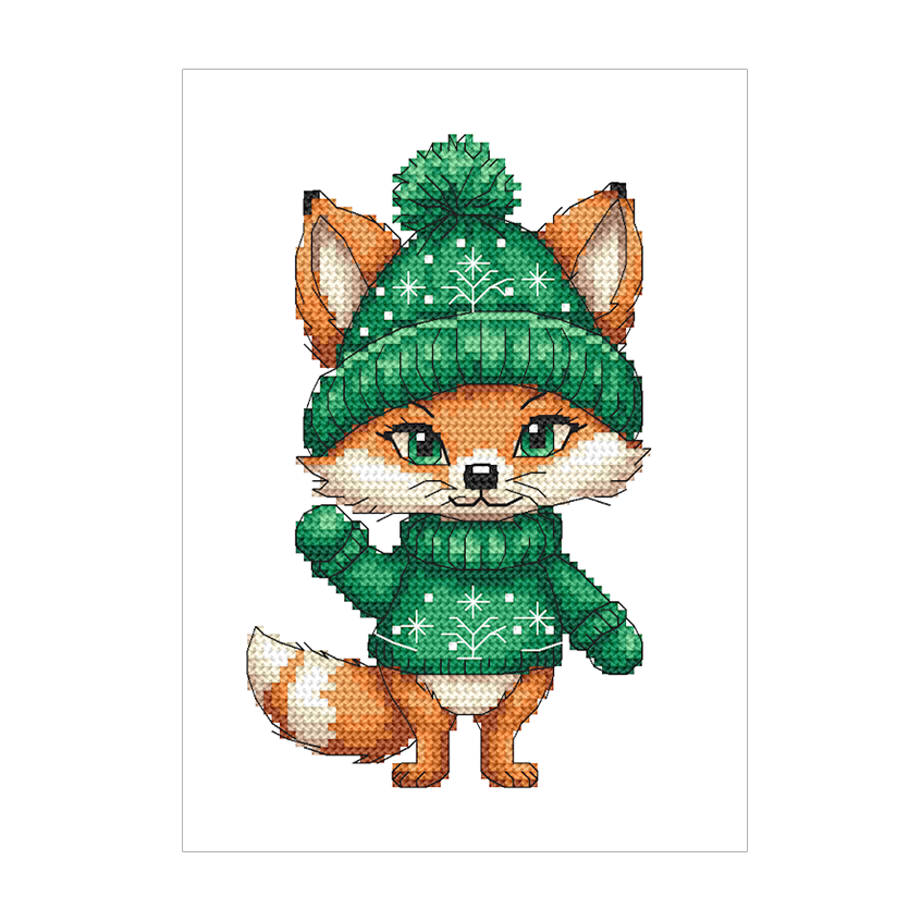 Cross stitch pattern for a phone - Winter fox