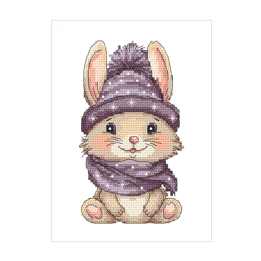 Cross stitch pattern for a phone - Winter bunny